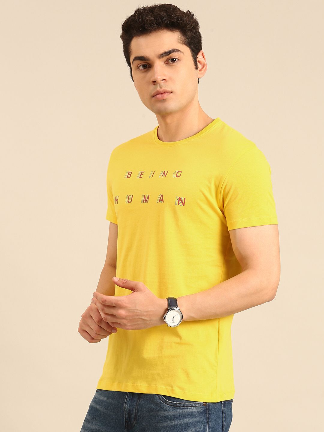 Being Human Typography Printed Pure Cotton T-shirt