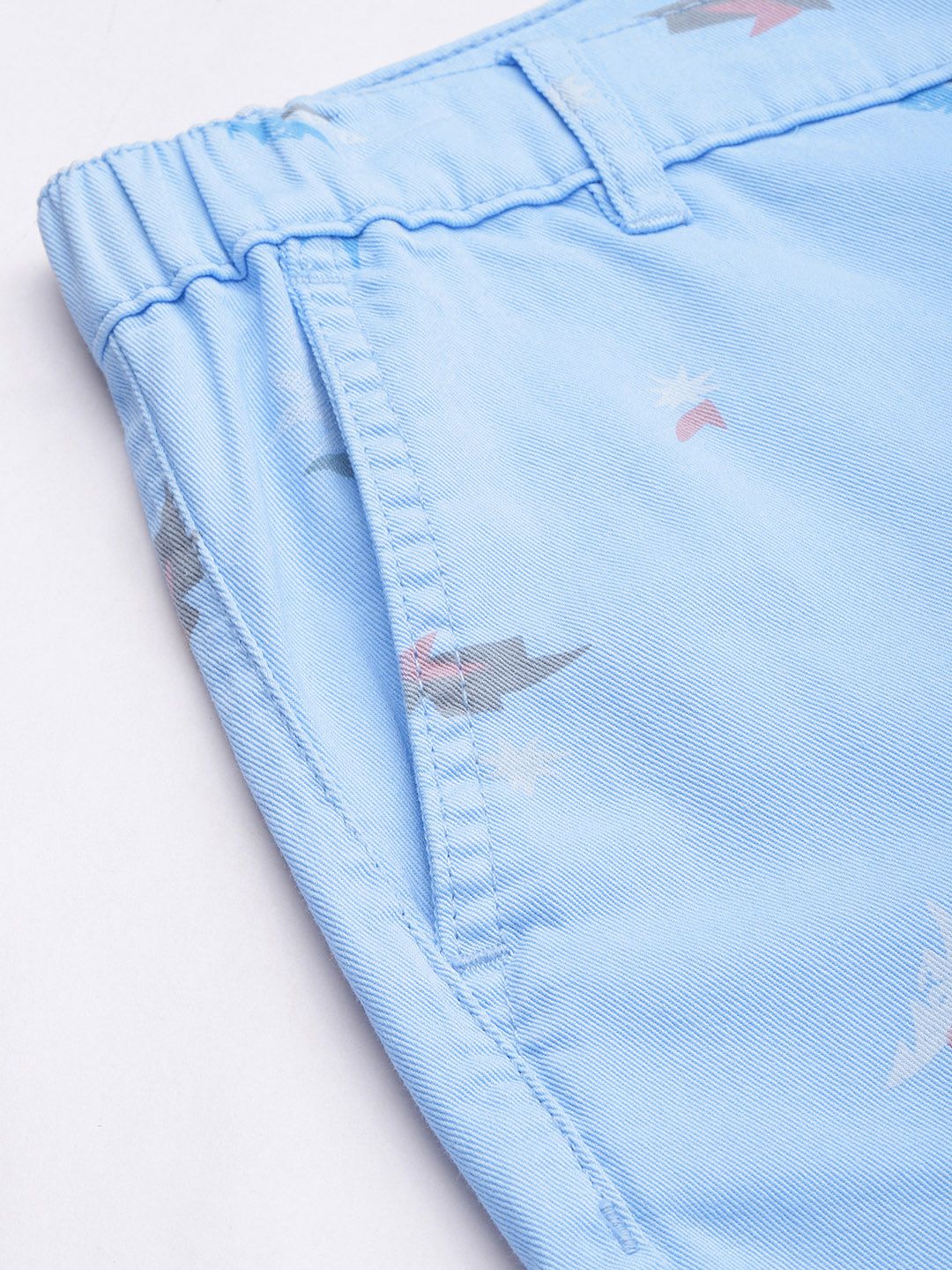 The Indian Garage Co Men Blue Abstract Printed Slim Fit Shorts