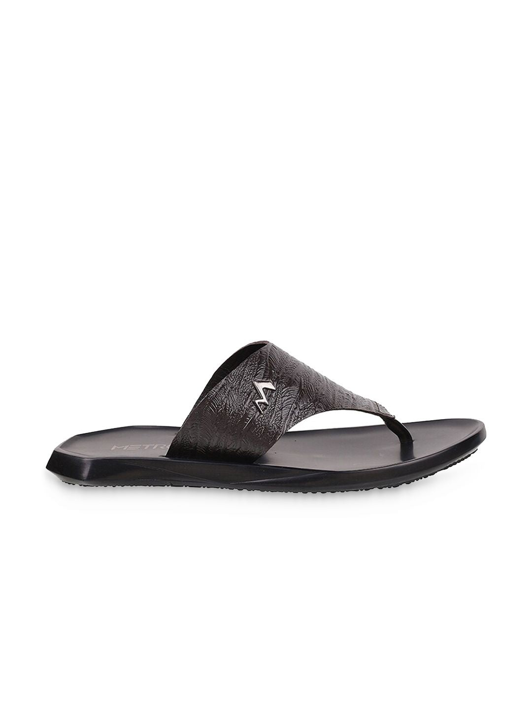 Metro Men Textured Leather Comfort Sandals