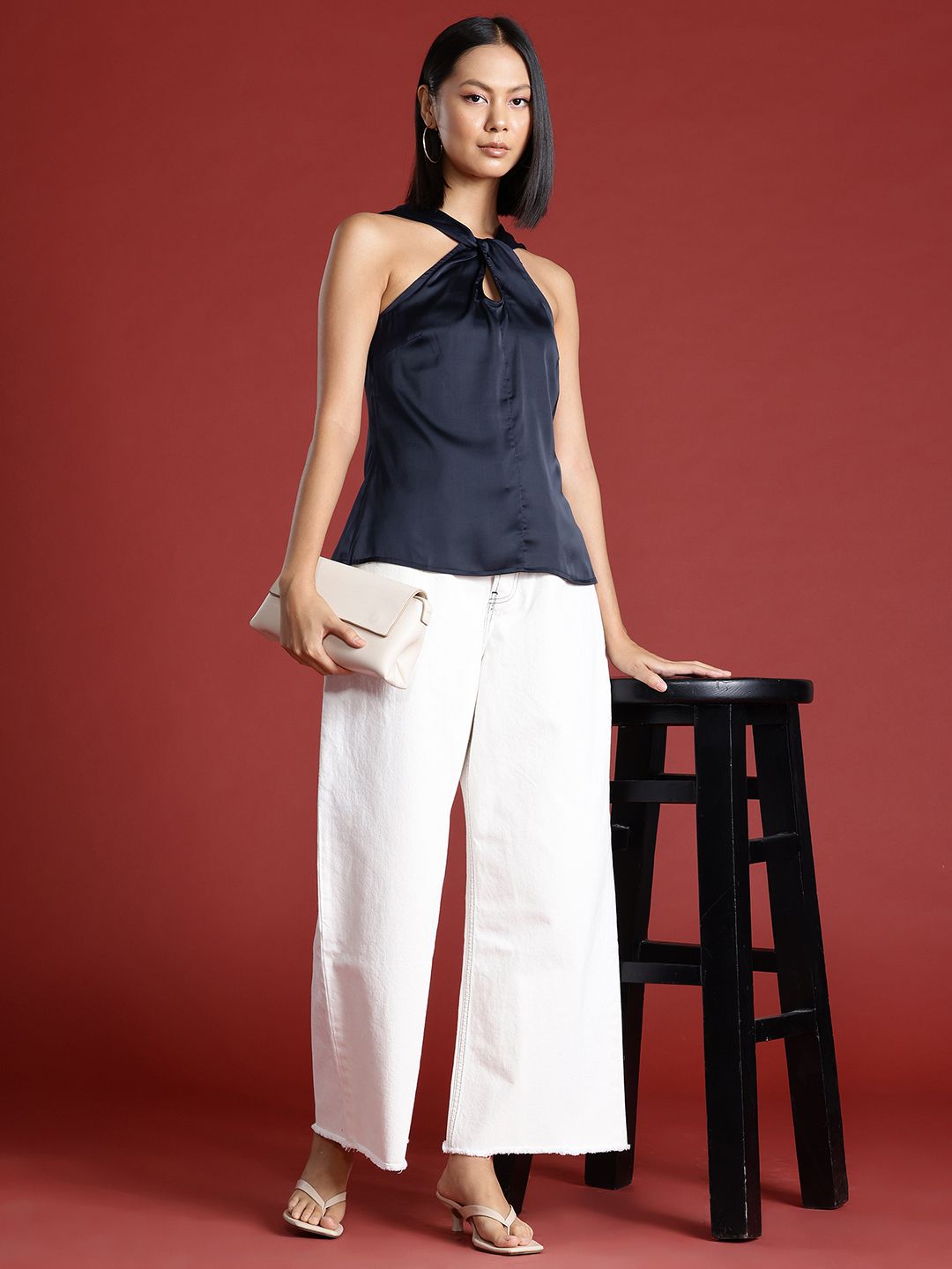 all about you Twisted Detail Satin Top
