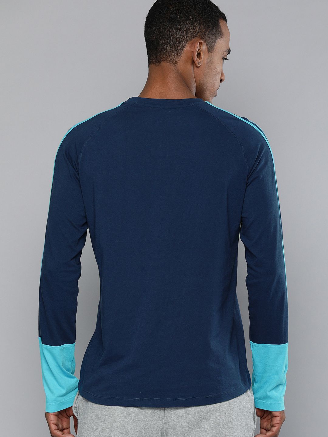 HRX By Hrithik Roshan Lifestyle Men Medieval Blue Bio-Wash Tshirts