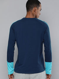 HRX By Hrithik Roshan Lifestyle Men Medieval Blue Bio-Wash Tshirts