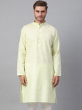 SOJANYA Men Lime Green Solid Straight Kurta