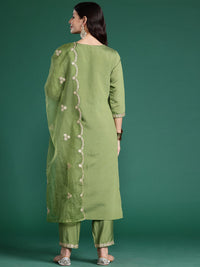 Indo Era Ethnic Motifs Embroidered Gotta Patti Kurta With Trousers & Dupatta