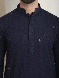 SOJANYA Sequinned Thread Work Mandarin Collar Kurta