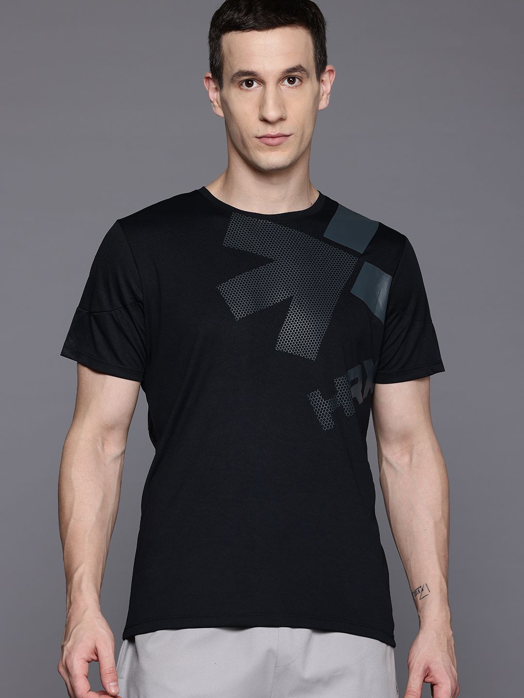 HRX by Hrithik Roshan Printed Rapid-Dry Training T-shirt