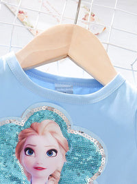 YK Girls Cotton Self Design Fit & Flare Dress