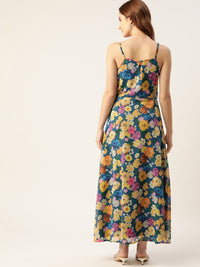 DressBerry Blue & Yellow Floral Maxi Dress