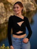 Athena Twisted Wrap Crop Top