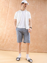The Indian Garage Co Men Striped Loose Fit Mid-Rise Shorts