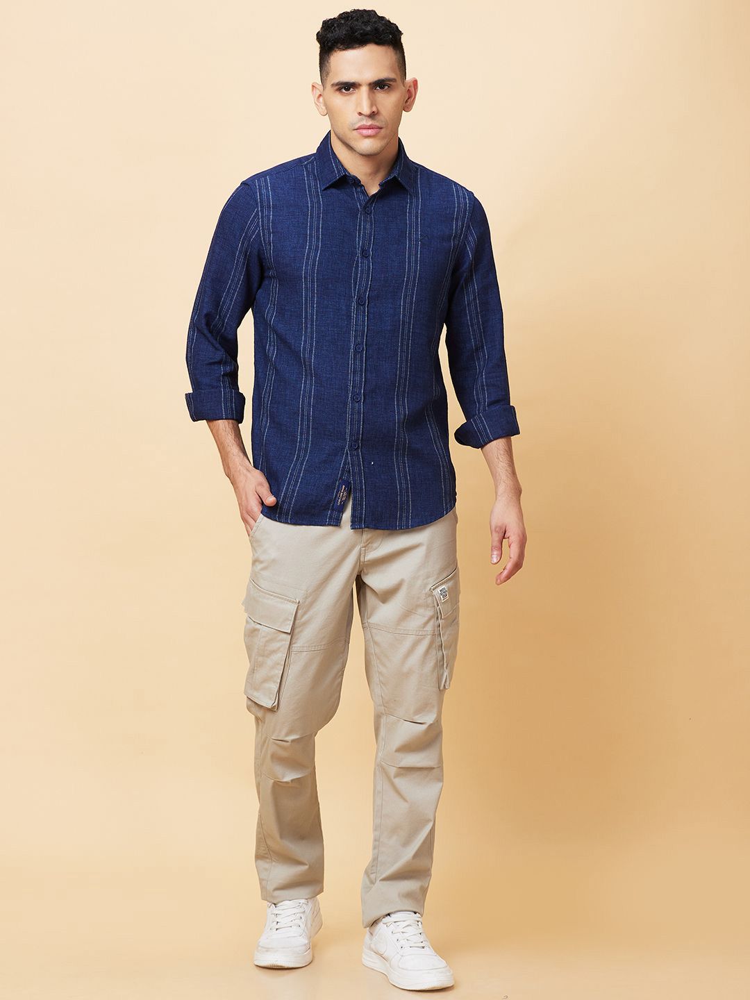Being Human Men Slim Fit Opaque Striped Casual Shirt