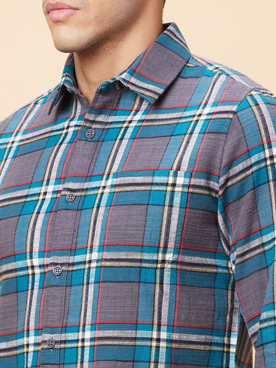 Being Human Men Slim Fit Tartan Checks Opaque Checked Casual Shirt