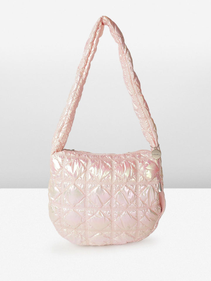 DressBerry Quilted Shoulder Bag with Iridescent Finish