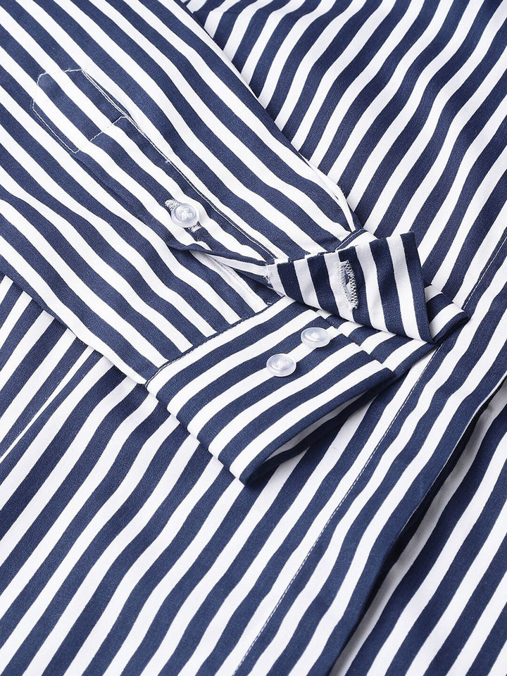 Hancock Striped Spread Collar Pure Cotton Formal Shirt