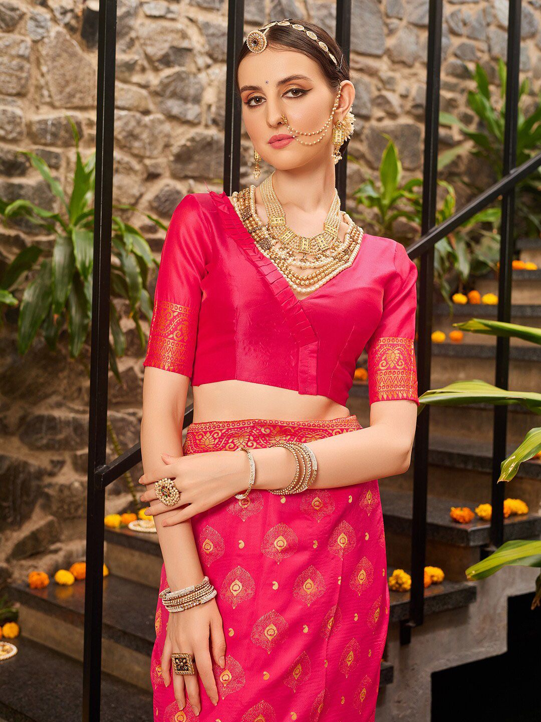 KALINI Woven Design Zari Paithani Saree