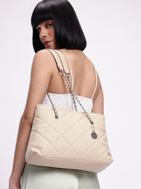 DressBerry Textured Structured Shoulder Bag with Quilted