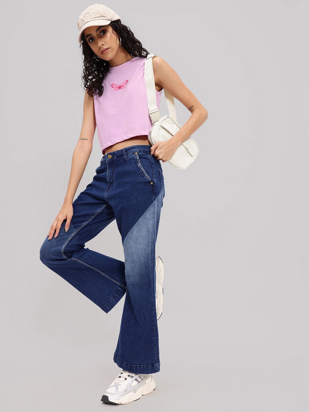 DressBerry Tranquility and Inner Peace Sleeveless Crop T-shirt