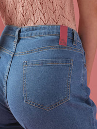 DressBerry Women Boyfriend Fit High-Rise Light Fade Stretchable Jeans