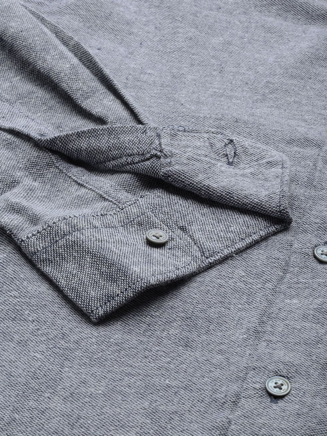 THE BEAR HOUSE Men Grey Slim Fit Casual Shirt