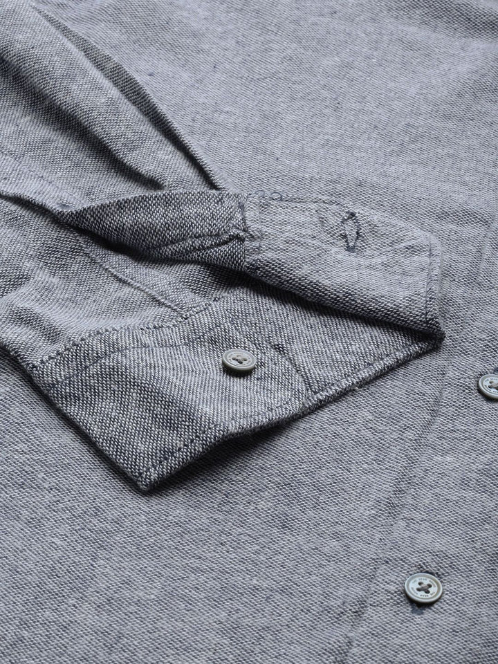 THE BEAR HOUSE Men Grey Slim Fit Casual Shirt
