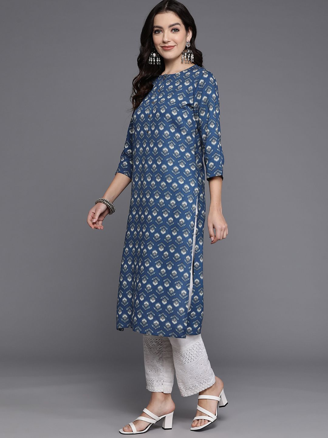 Indo Era Floral Printed Kurta