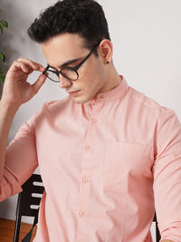 The Indian Garage Co Pure Cotton Band Collar Casual Shirt