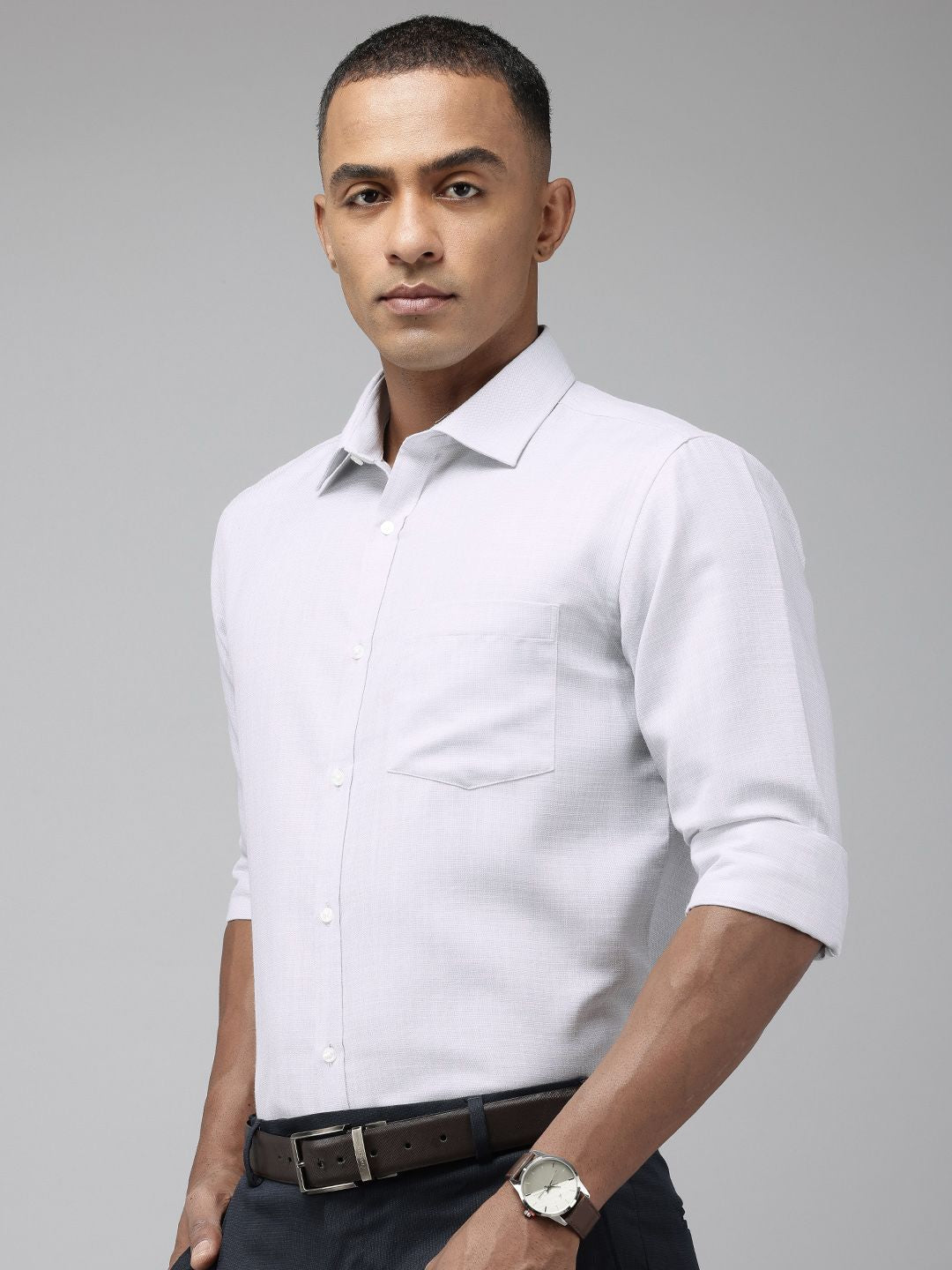 Park Avenue Slim Fit Self Design Opaque Formal Shirt