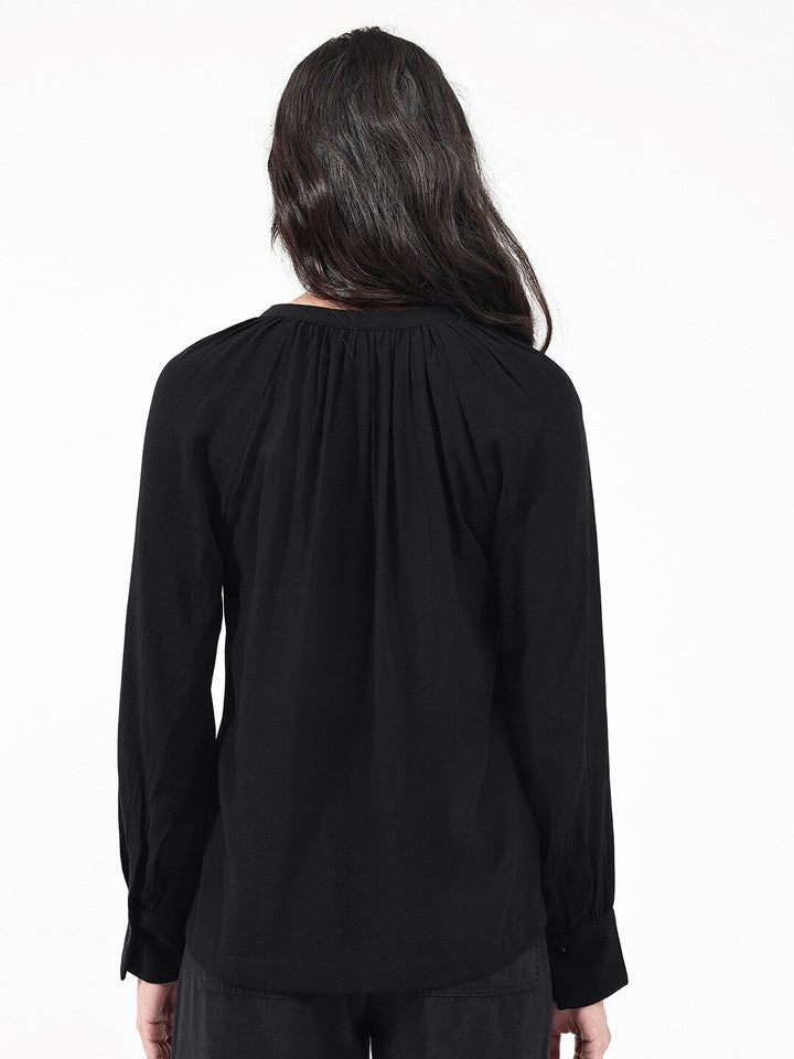RAREISM Kella V-Neck Cuffed Sleeves Regular Top