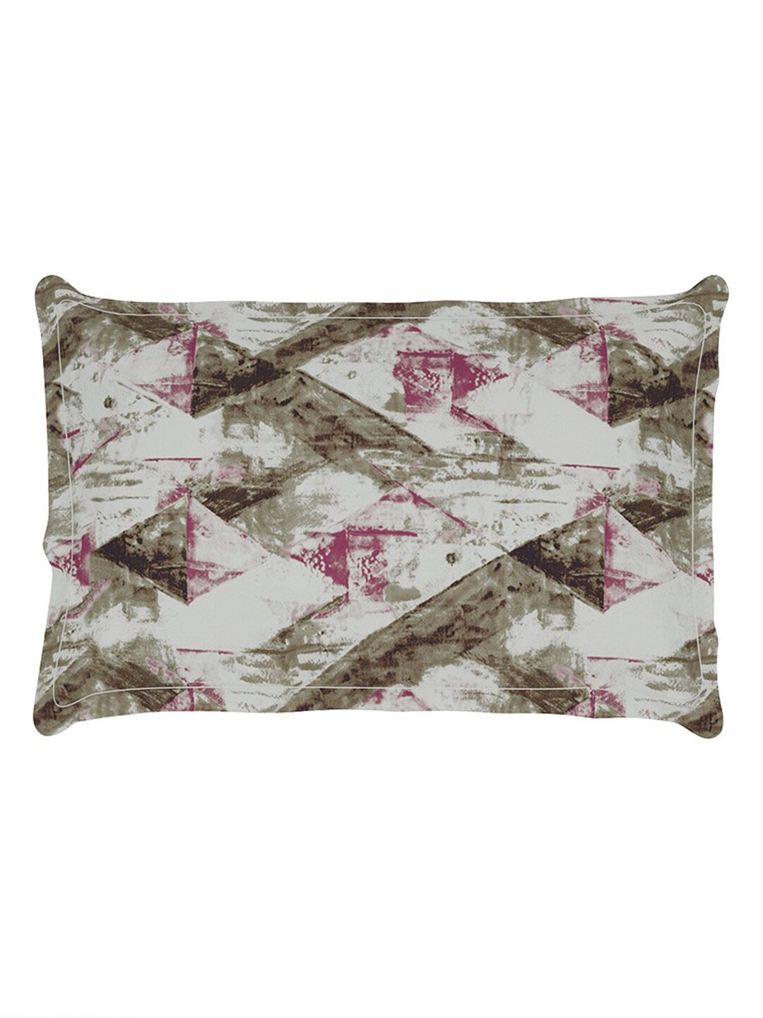Story@home Brown & Pink Abstract Microfiber 180 TC Single Bedsheet With 1 Pillow Cover