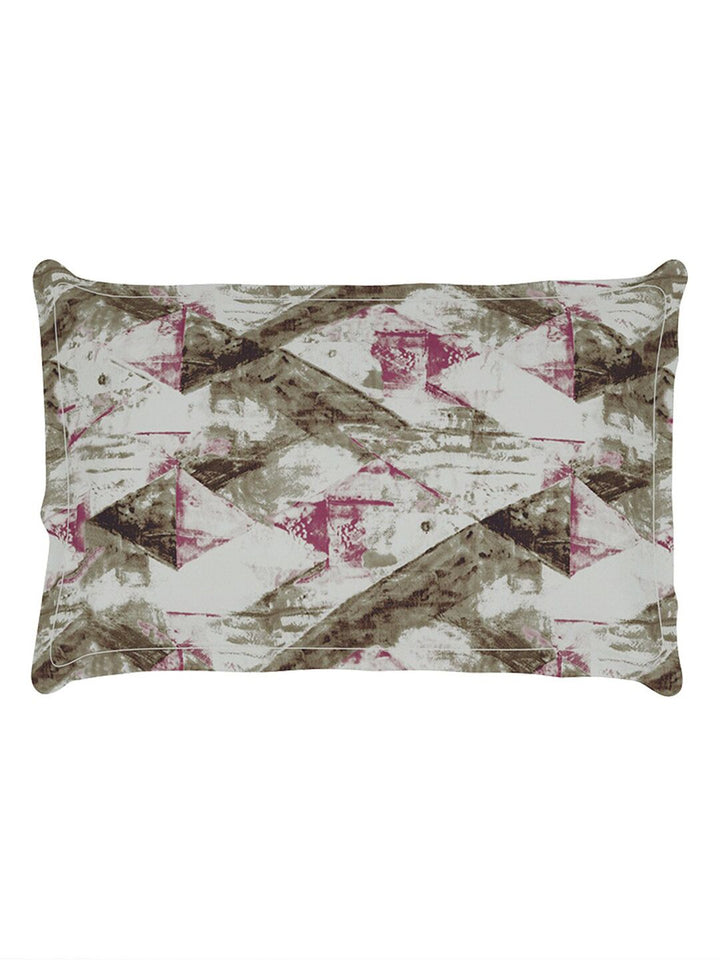Story@home Brown & Pink Abstract Microfiber 180 TC Single Bedsheet With 1 Pillow Cover