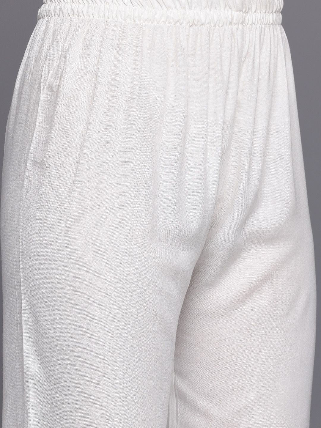 Varanga Floral Embroidered Chikankari Kurta With Trousers & Dupatta