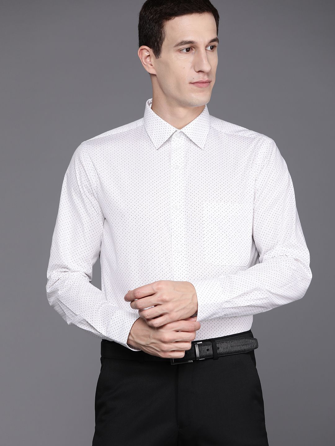 Raymond Pure Cotton Slim Fit Printed Formal Shirt