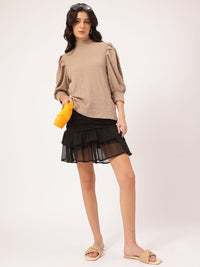 DressBerry Feminine Fusion Textured Knit Top