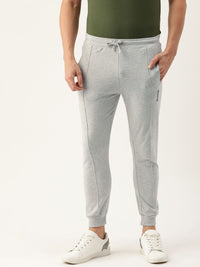 The Indian Garage Co Men Grey Melange Solid Joggers
