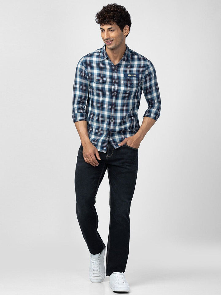 SPYKAR Men Slim Fit Tartan Checks Checked Cotton Casual Shirt