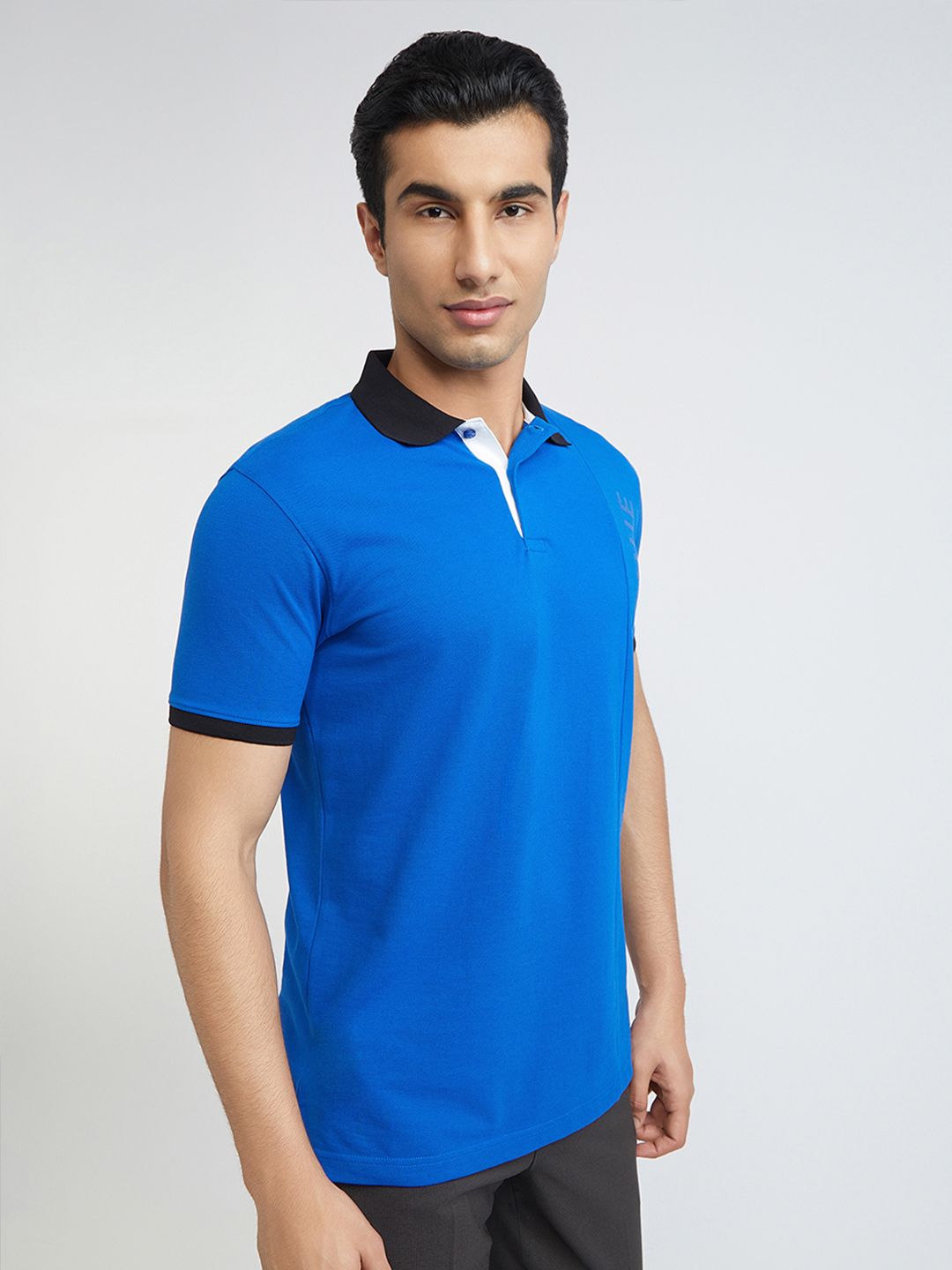 Park Avenue Men Typography Printed Polo Collar Cotton T-shirt