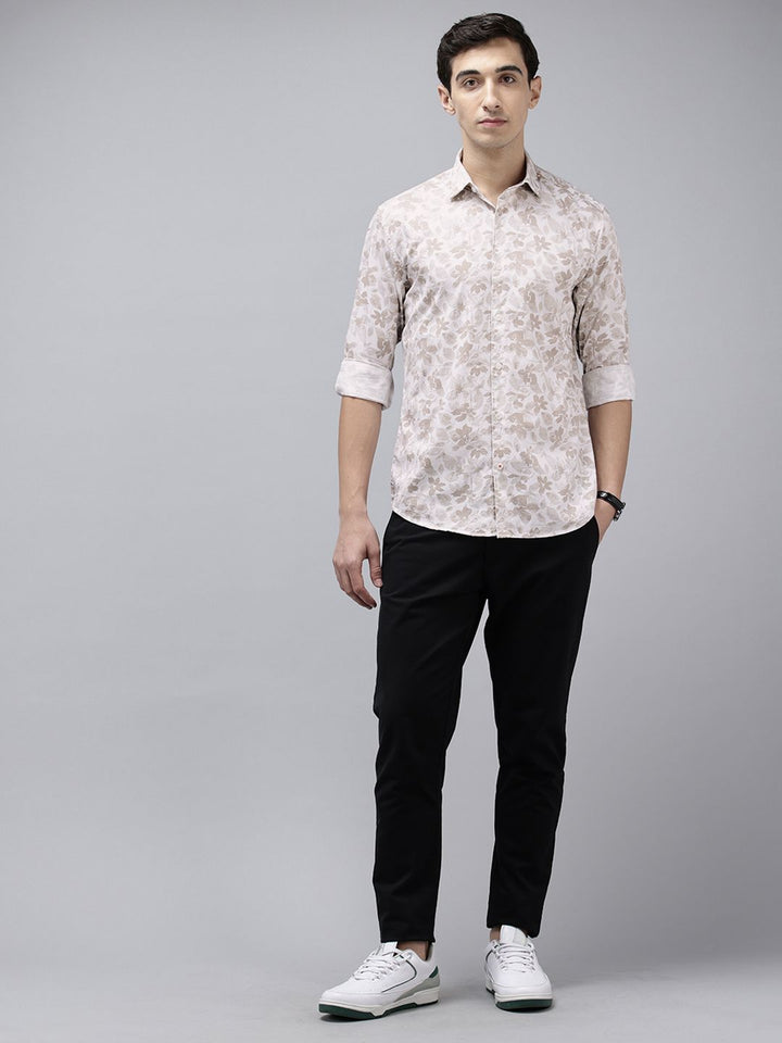 Park Avenue Pure Cotton Slim Fit Floral Printed Casual Shirt