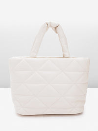 Lino Perros Women Geometric Textured Structured Handheld Bag with Quilted Detail