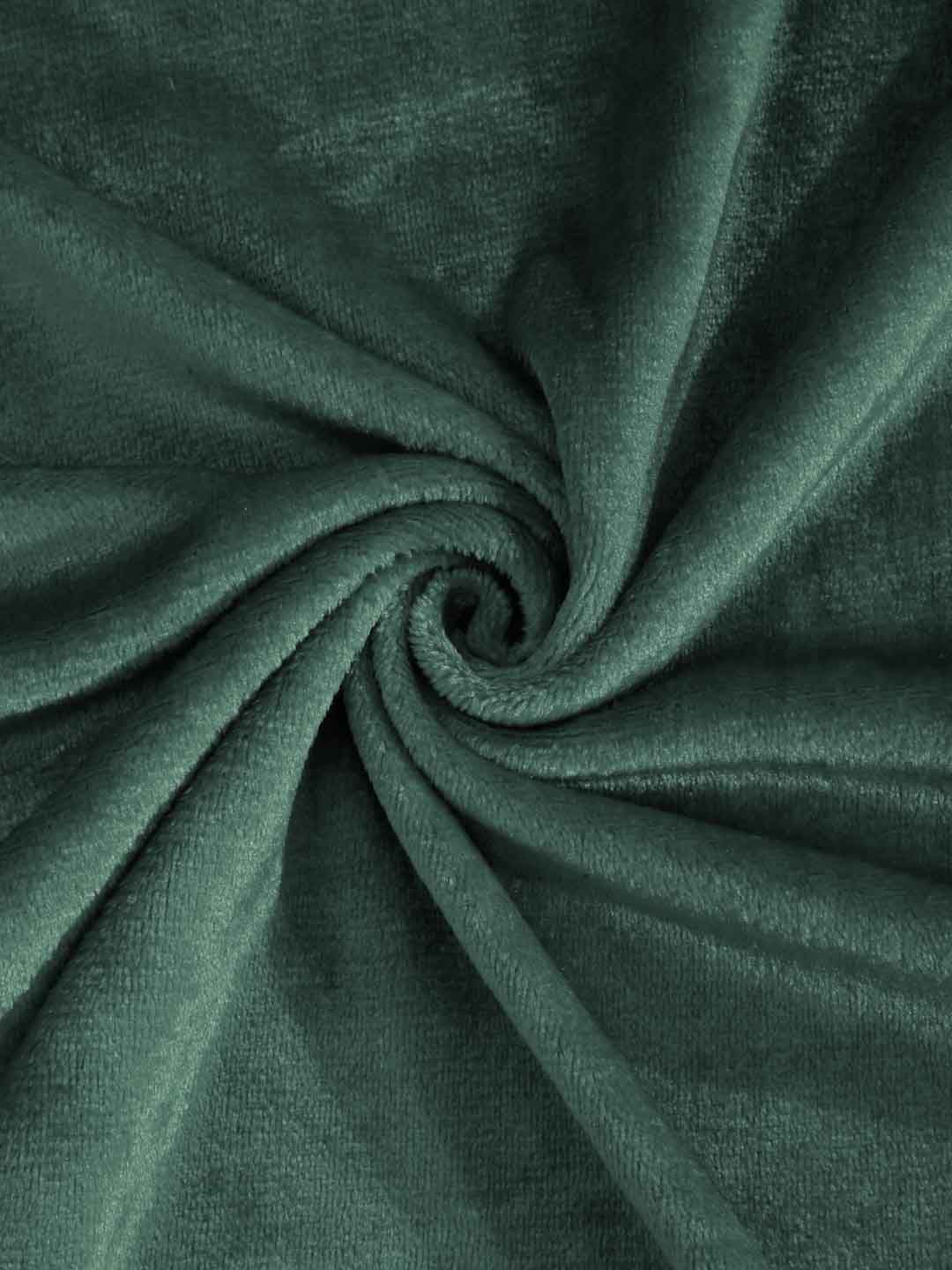 KLOTTHE Green Solid Fitted 300 TC Woolen Single Bedsheet with 1 Pillow Cover