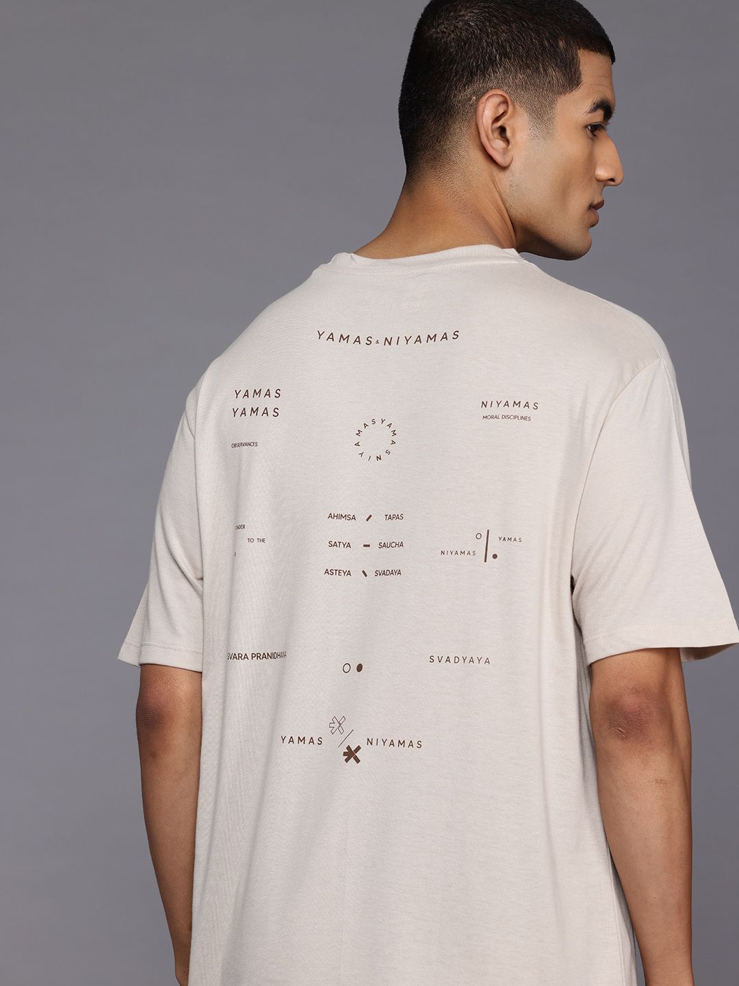 HRX by Hrithik Roshan Typography Print Pure Cotton Relaxed Yoga T-shirt