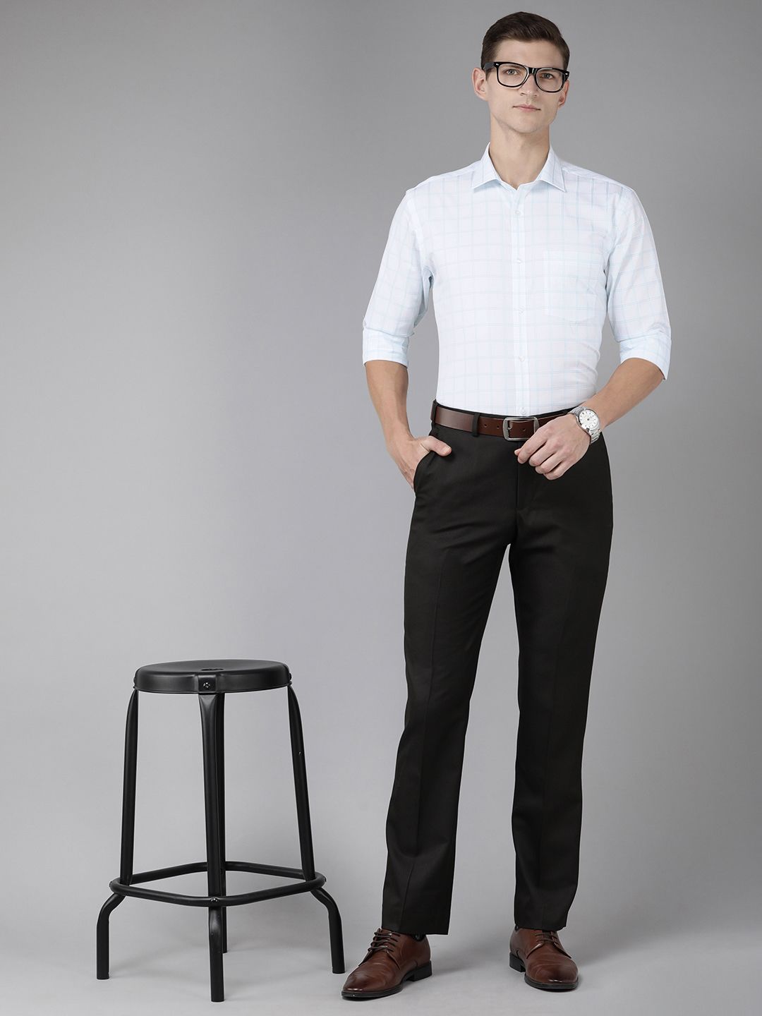 Park Avenue Slim Fit Checked Pure Cotton Formal Shirt