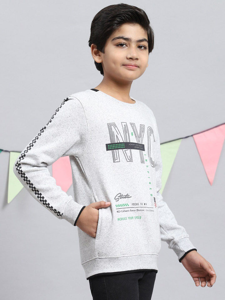 Monte Carlo Boys Typography Printed Pullover Sweatshirt