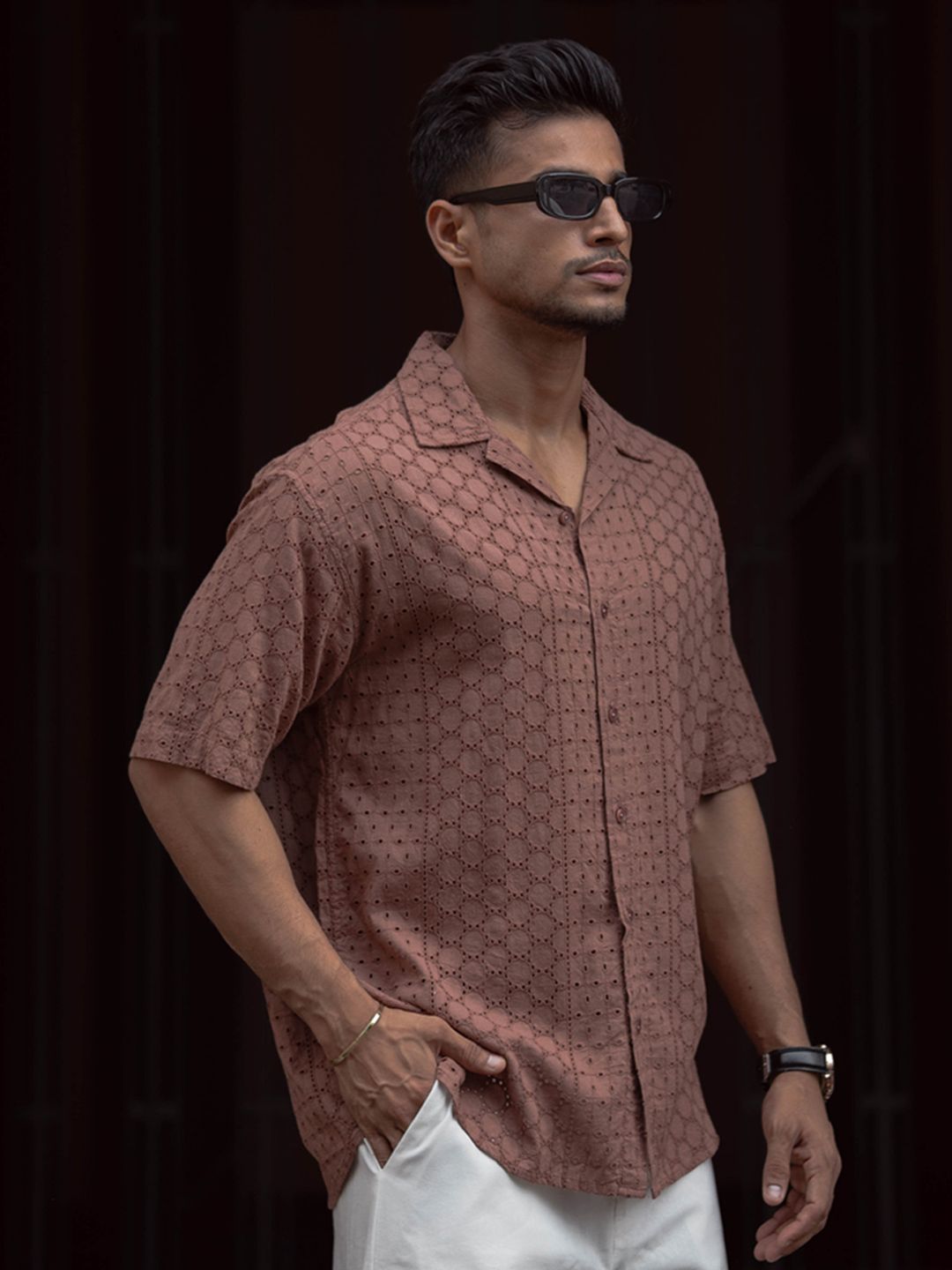 Powerlook Men Geometric Printed Spread Collar India Slim Casual Shirt