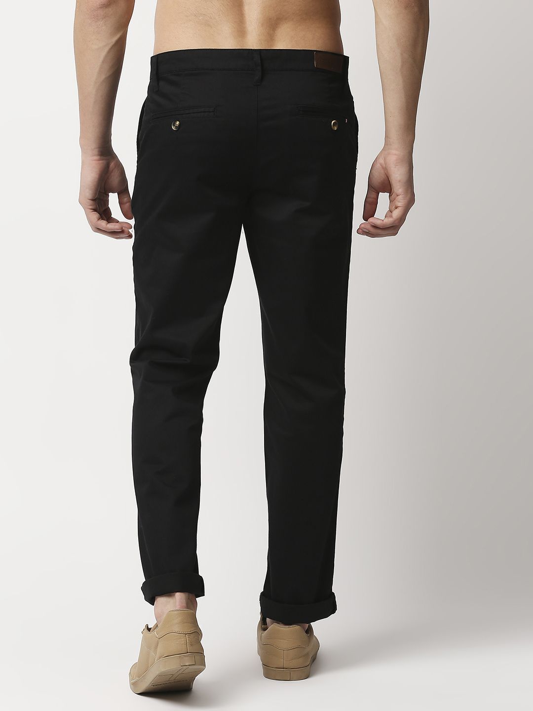 Thomas Scott Men New Millennium Fit Black Easy Wash  Chinos Trousers