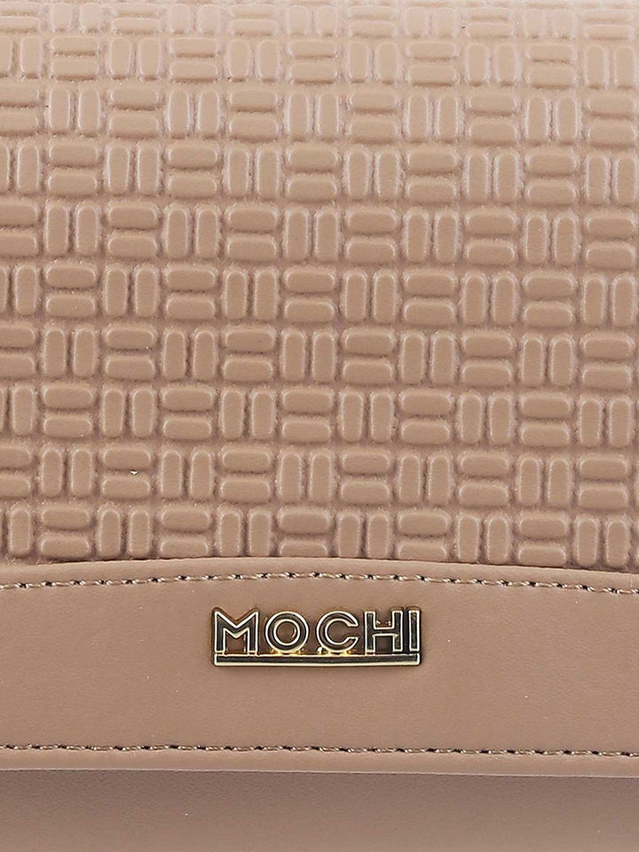 Mochi Beige Textured Wallet