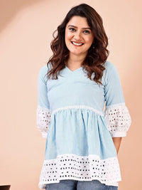 KALINI Women Striped Longline Top
