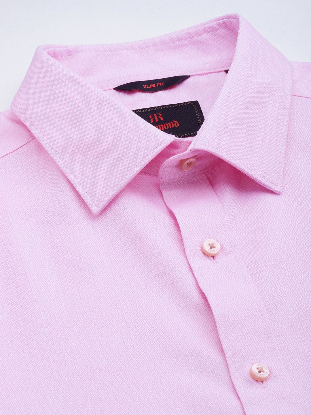 Raymond Pure Cotton Self Design Slim Fit Textured Formal Shirt