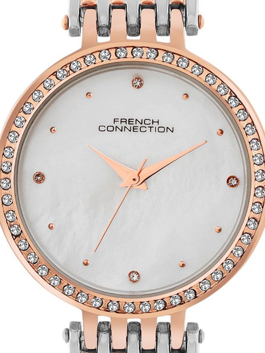 Sambungan Perancis Wanita Dail Dail & Gelang Gaya Tali Analog Watch FCN075RTM