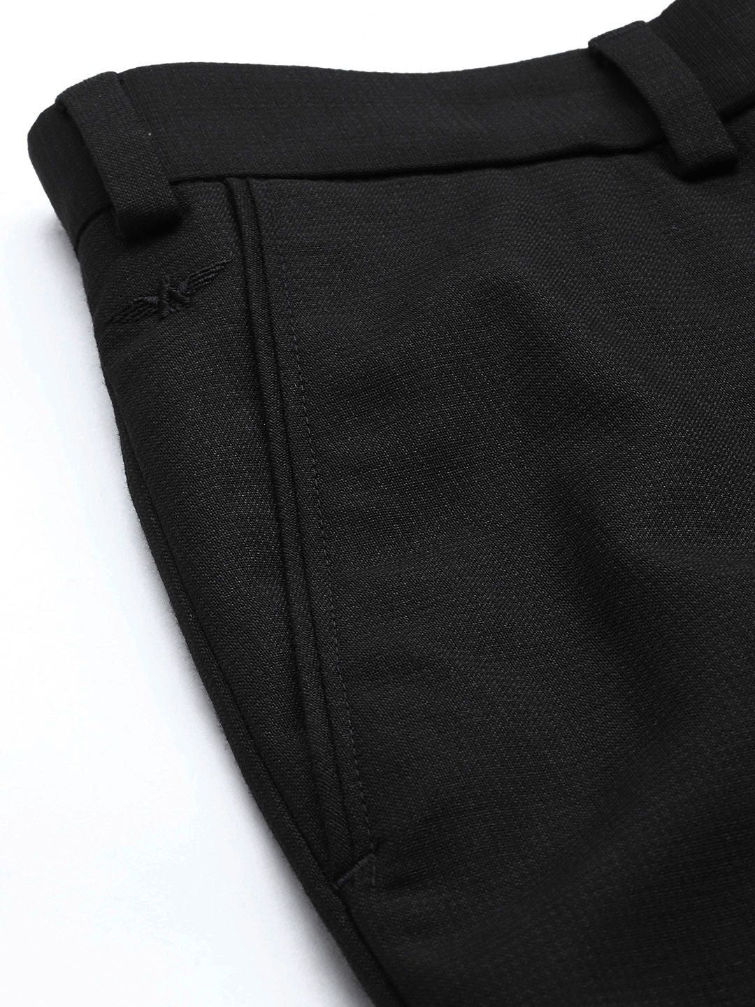 Park Avenue Men Mid-Rise Checked Smart Trousers