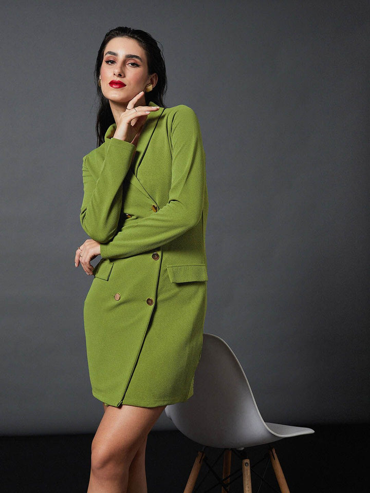 SASSAFRAS worklyf Shawl Collar Blazer Dress